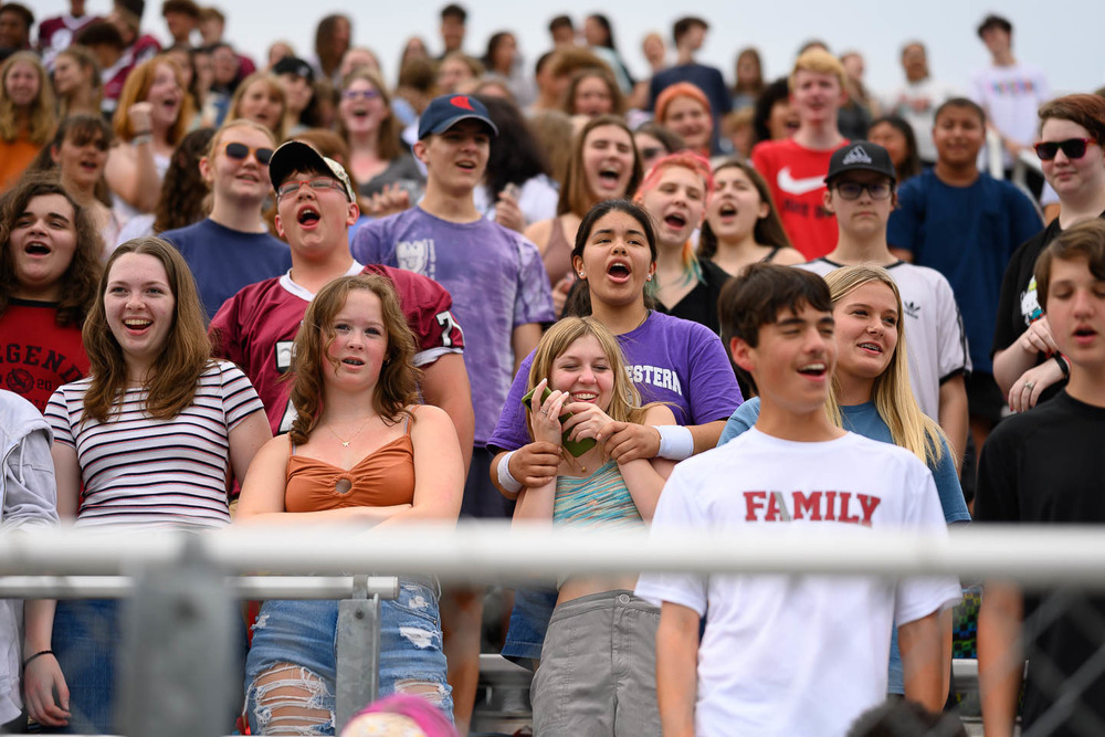ACHS Students cheer at the first assembly of the year on Friday.