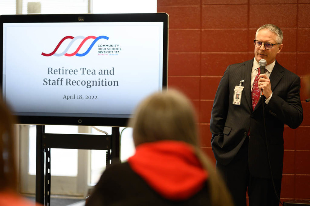 Superintendent Jim McKay hosts his final retiree tea on April 18th