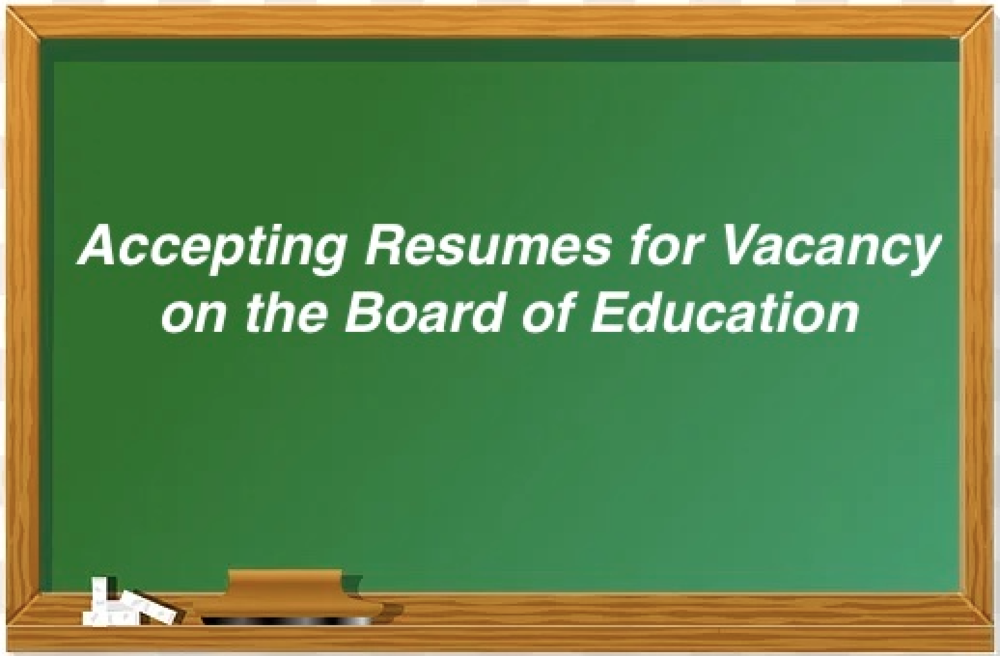 chalkboard that reads "Resumes Being Accepted for BOE Vacancy"