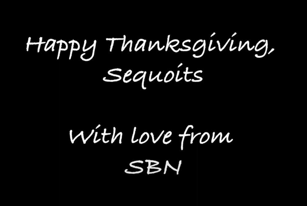 Happy Thanksgiving Sequoits With Love from SBN