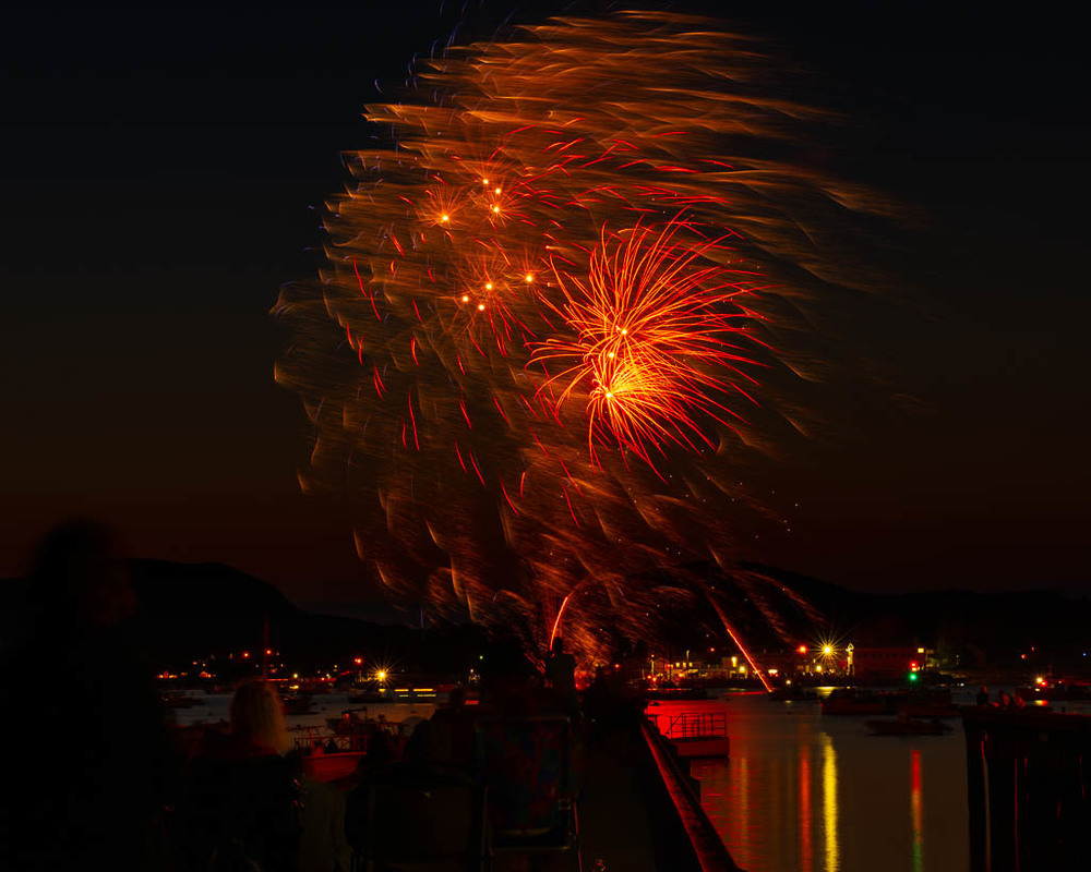 Fireworks over Southwest Harbor, Maine