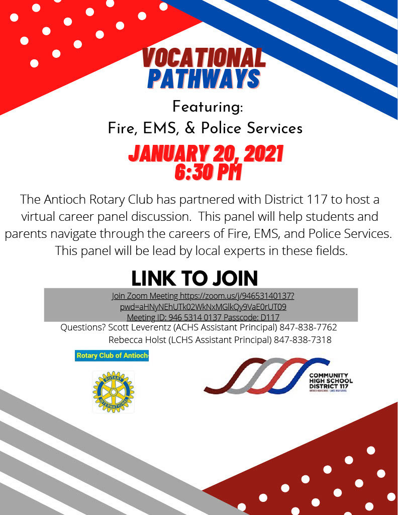 Career Panel - Fire, EMS, & Police Services Jan 20, 2021 @ 6:30p