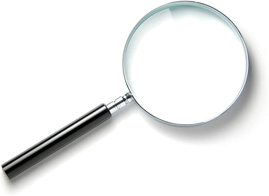 Magnifying glass on white background