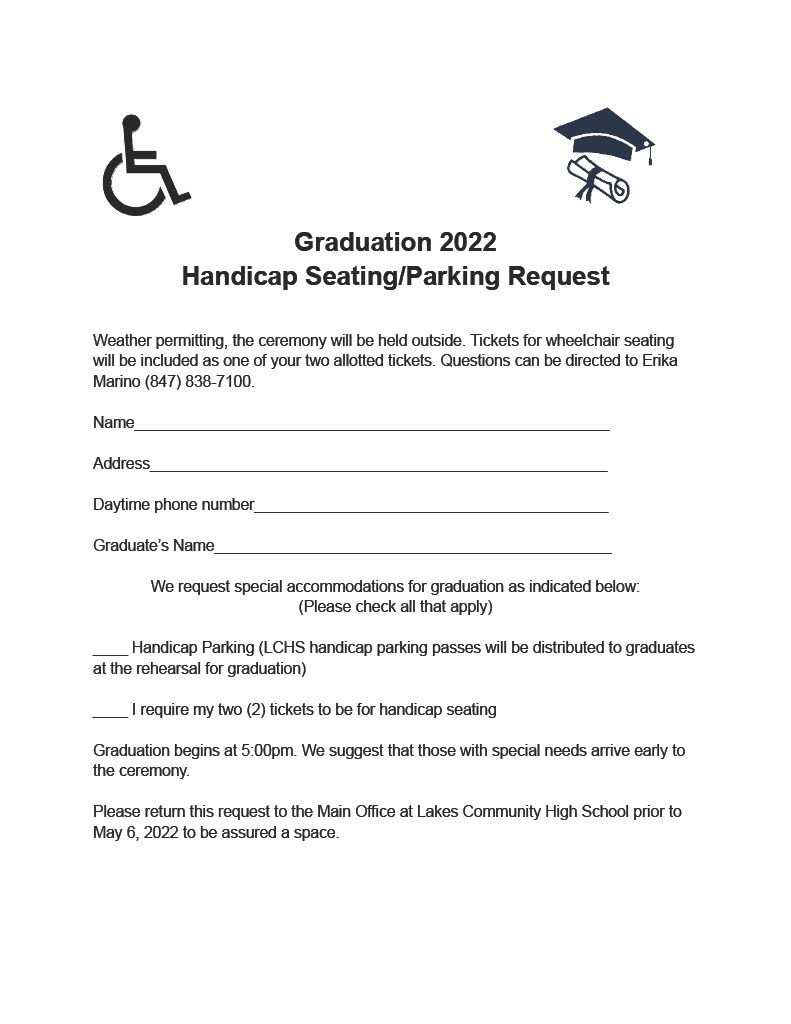Graduation Handicap Seating & Parking