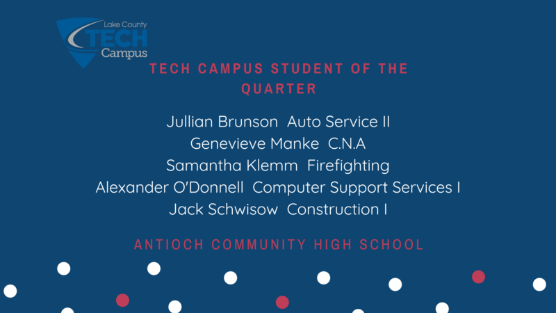Tech Campus Students of the Quarter: Julian Brunson, Genevieve Manke, Samantha Klem, Alexander O'Donnell, Jack Schwisow